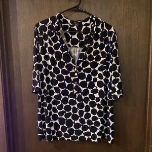 *4/$20* Alfani Black and White Polka Dot Blouse 2X